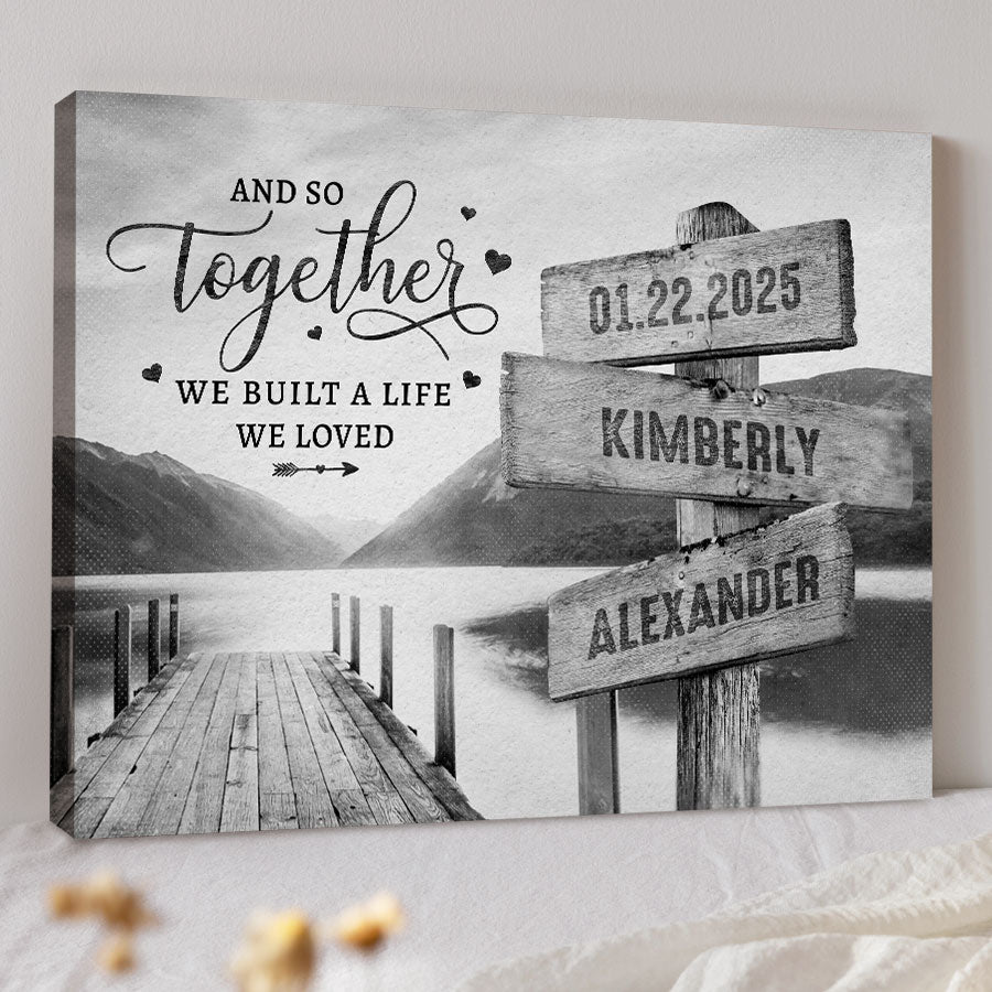 Valentine Day Gifts for Him Personalized | Personalized Street Signs Canvas Print