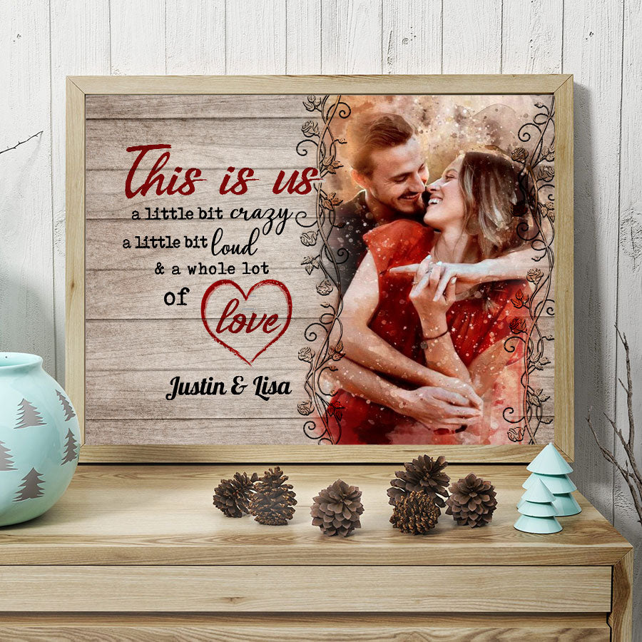 Valentine Day Gifts for Him Personalized | Custom Canvas Print