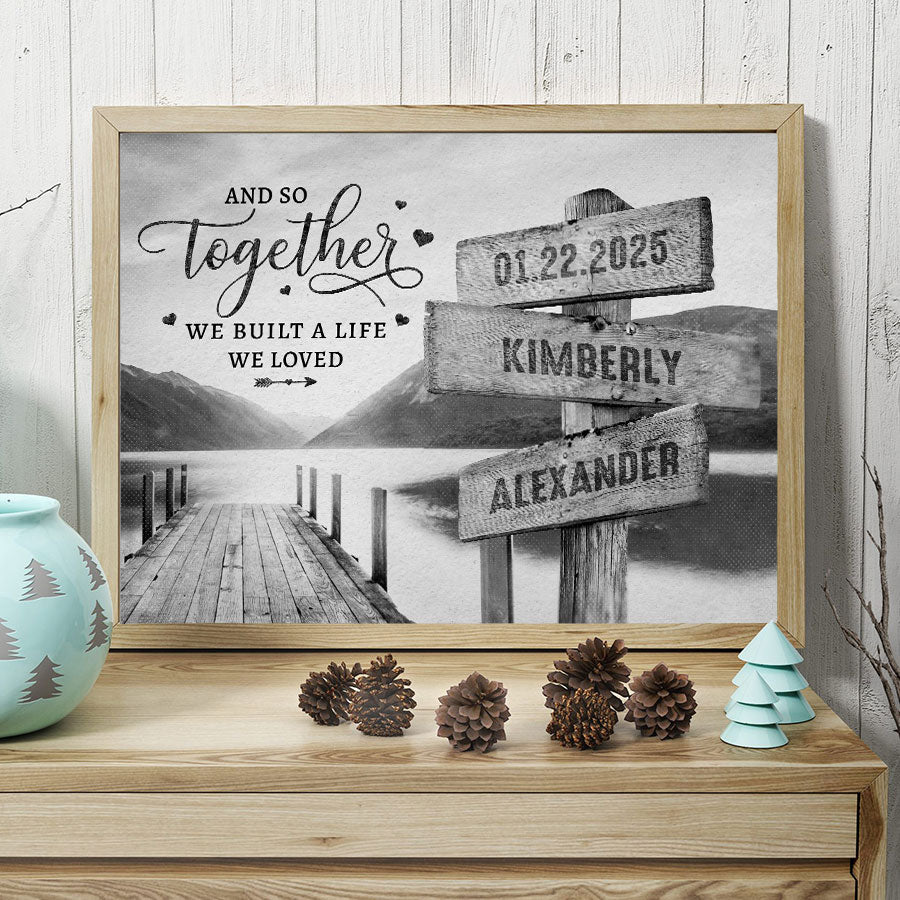 Valentine Day Gifts for Him Personalized | Personalized Street Signs Canvas Print