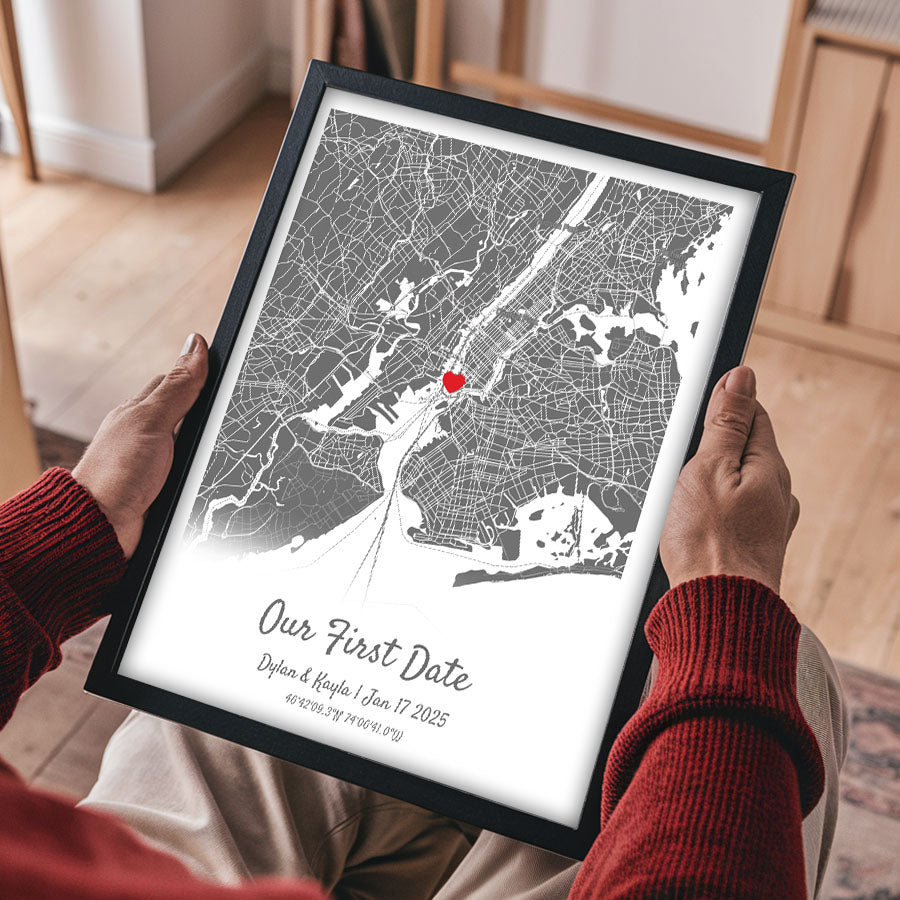 Valentine Gift for Husband | Custom Map Print