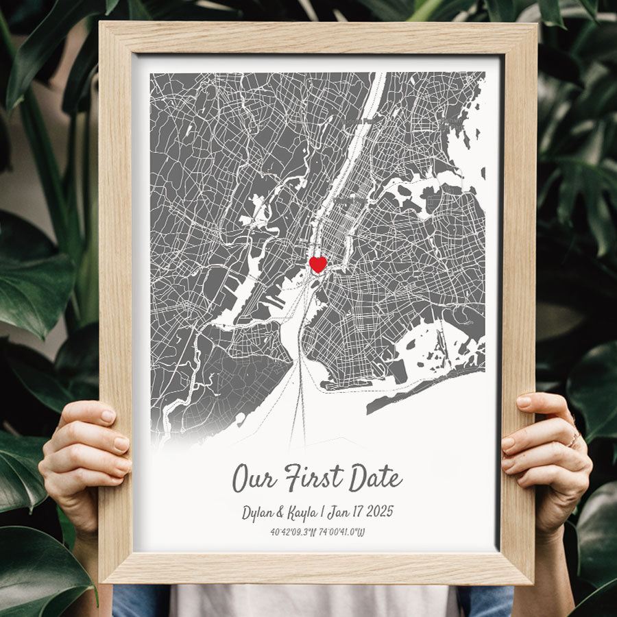 Valentine Gift for Husband | Custom Map Print