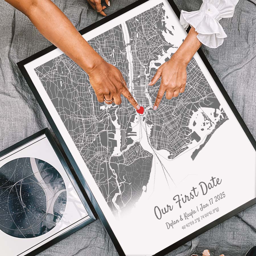 Valentine Gift for Husband | Custom Map Print