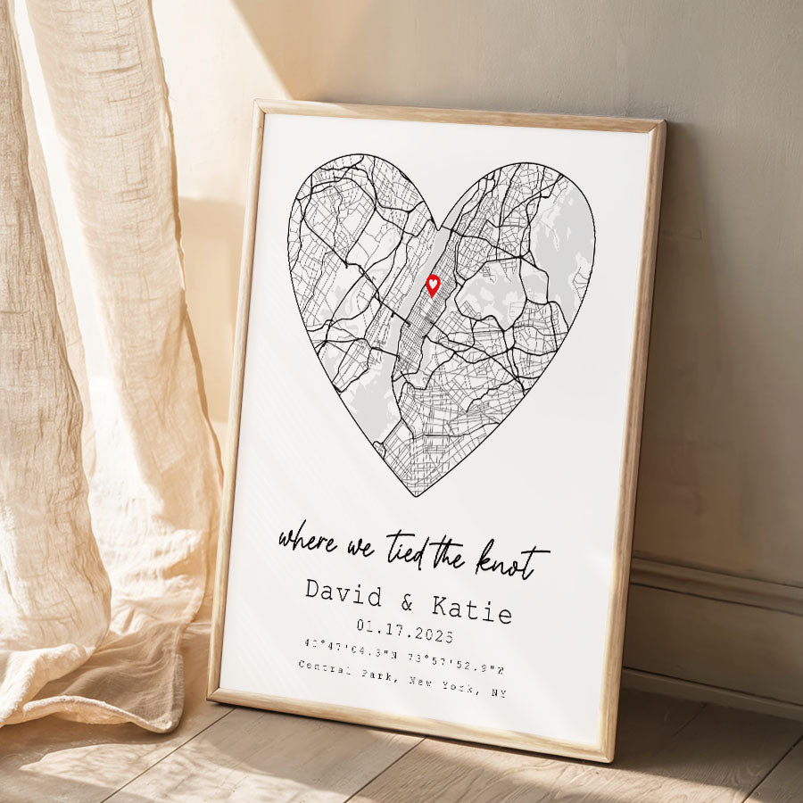 Valentine Gift for Husband | Custom Map Prints