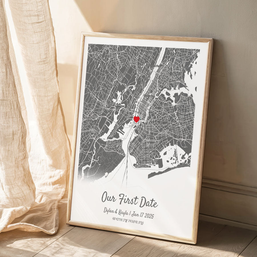 Valentine Gift for Husband | Custom Map Print