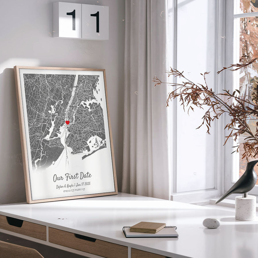 Valentine Gift for Husband | Custom Map Print