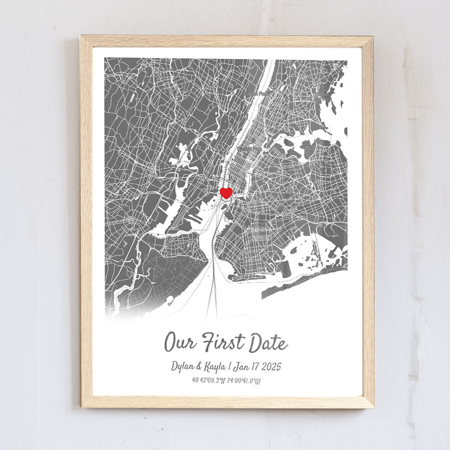 Valentine Gift for Husband | Custom Map Print