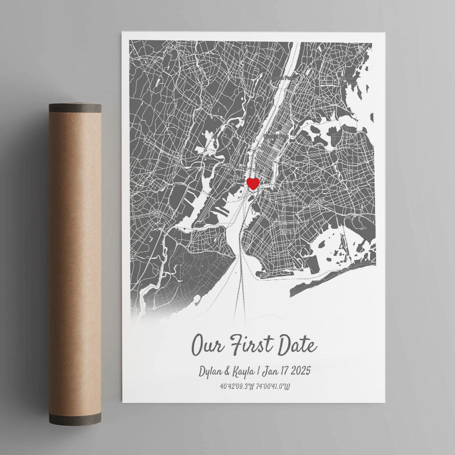 Valentine Gift for Husband | Custom Map Print