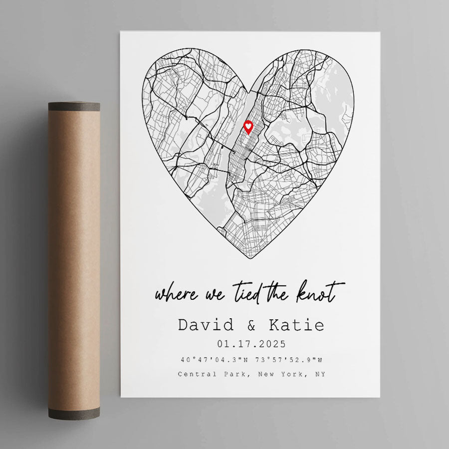 Valentine Gift for Husband | Custom Map Prints